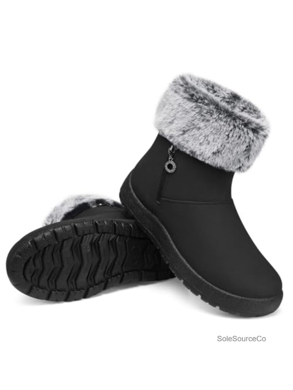 Women's Waterproof Fleece Lined Winter Snow Boots Warm Ankle Booties Side